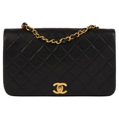 Chanel Black Quilted Lambskin Vintage Small Classic Single Full Flap Bag