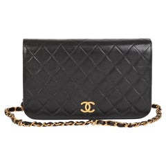 CHANEL Black Quilted Lambskin Vintage Small Classic Single Full Flap Bag