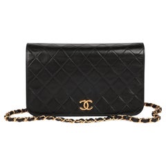 Chanel Black Quilted Lambskin Vintage Small Classic Single Full Flap Bag
