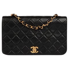 Chanel Black Quilted Lambskin Vintage Small Classic Single Full Flap Bag