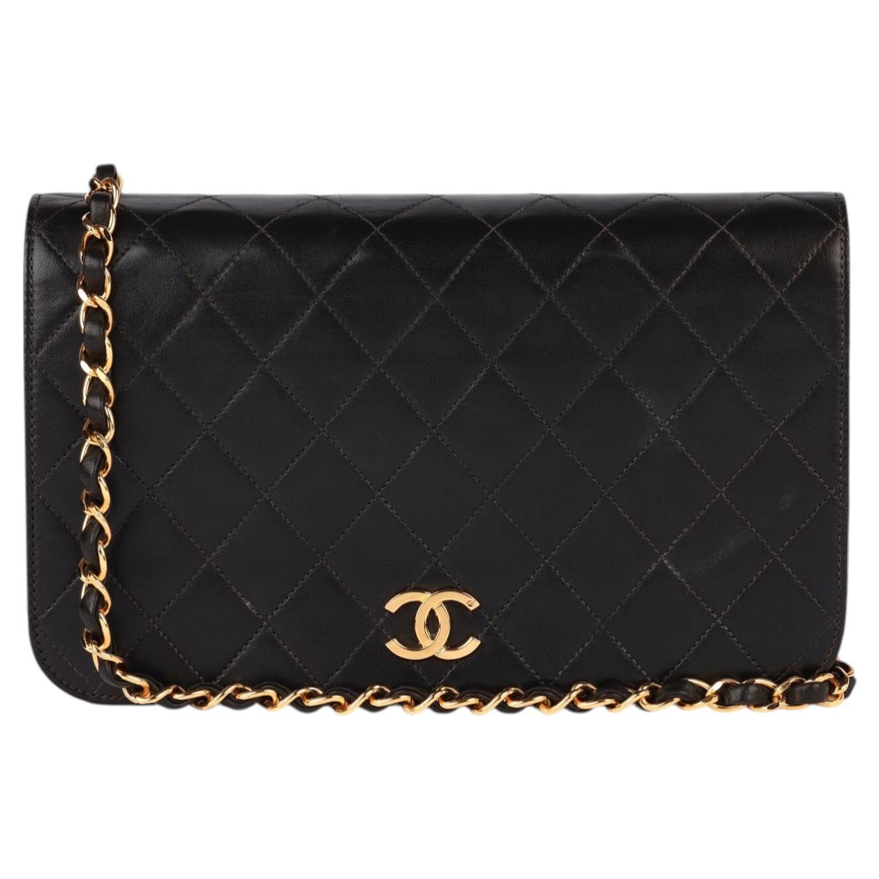 Chanel Black Quilted Lambskin Vintage Small Classic Single Full Flap Bag
