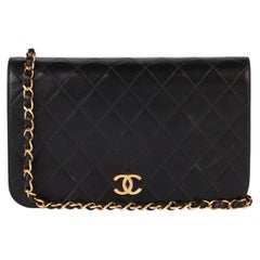 Chanel Black Quilted Lambskin Vintage Small Classic Single Full Flap Bag