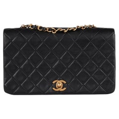 Chanel Black Quilted Lambskin Vintage Small Classic Single Full Flap Bag