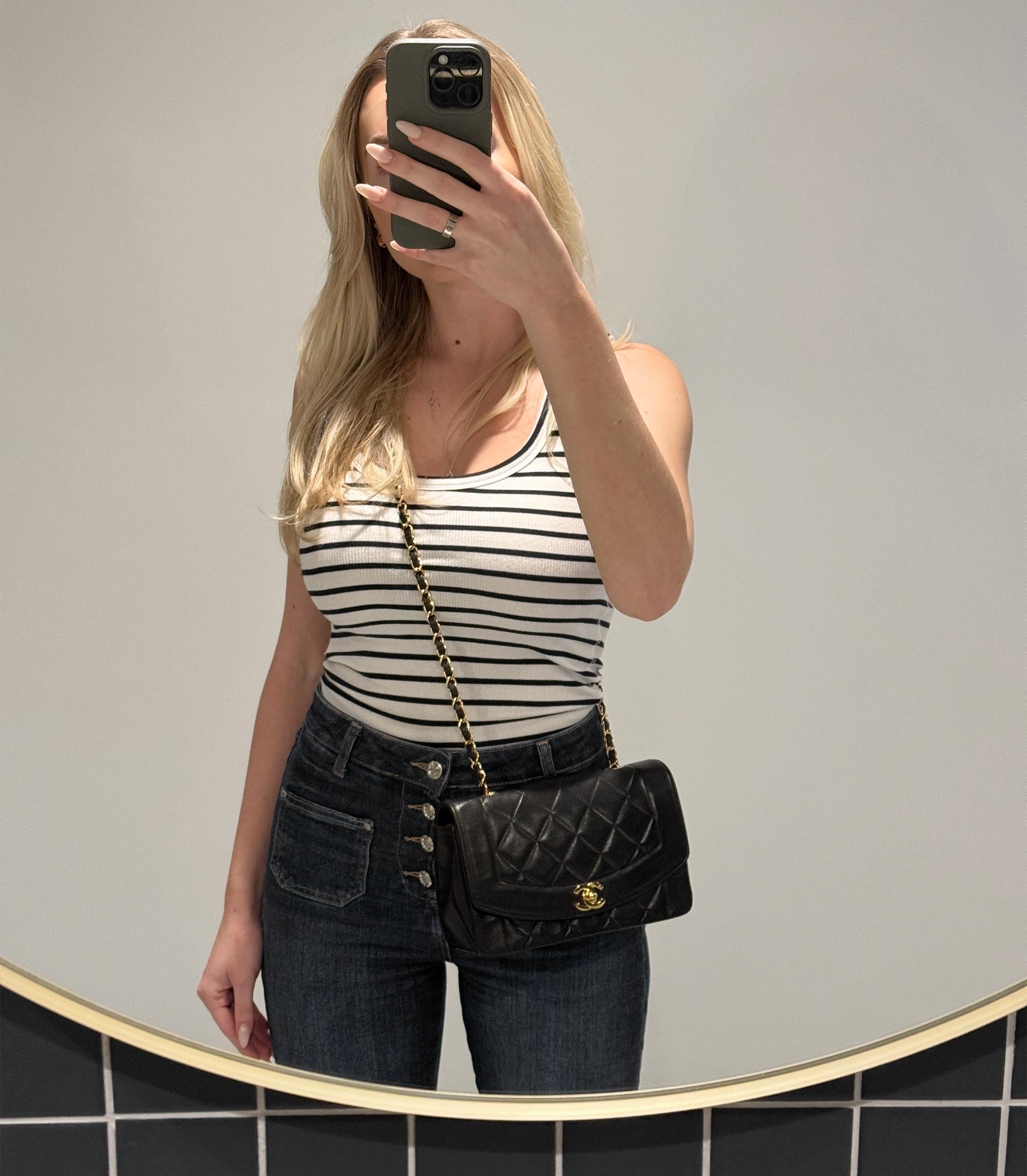 Chanel Black Quilted Lambskin Vintage Small Diana Classic Single Flap Bag

Product Details
Xupes Ref: HB5885
Brand: Chanel
Model: Small Diana Classic Single Flap Bag
Type: Shoulder, Crossbody
Serial Number: 2597013
Age: 1993
Accompanied By: Chanel