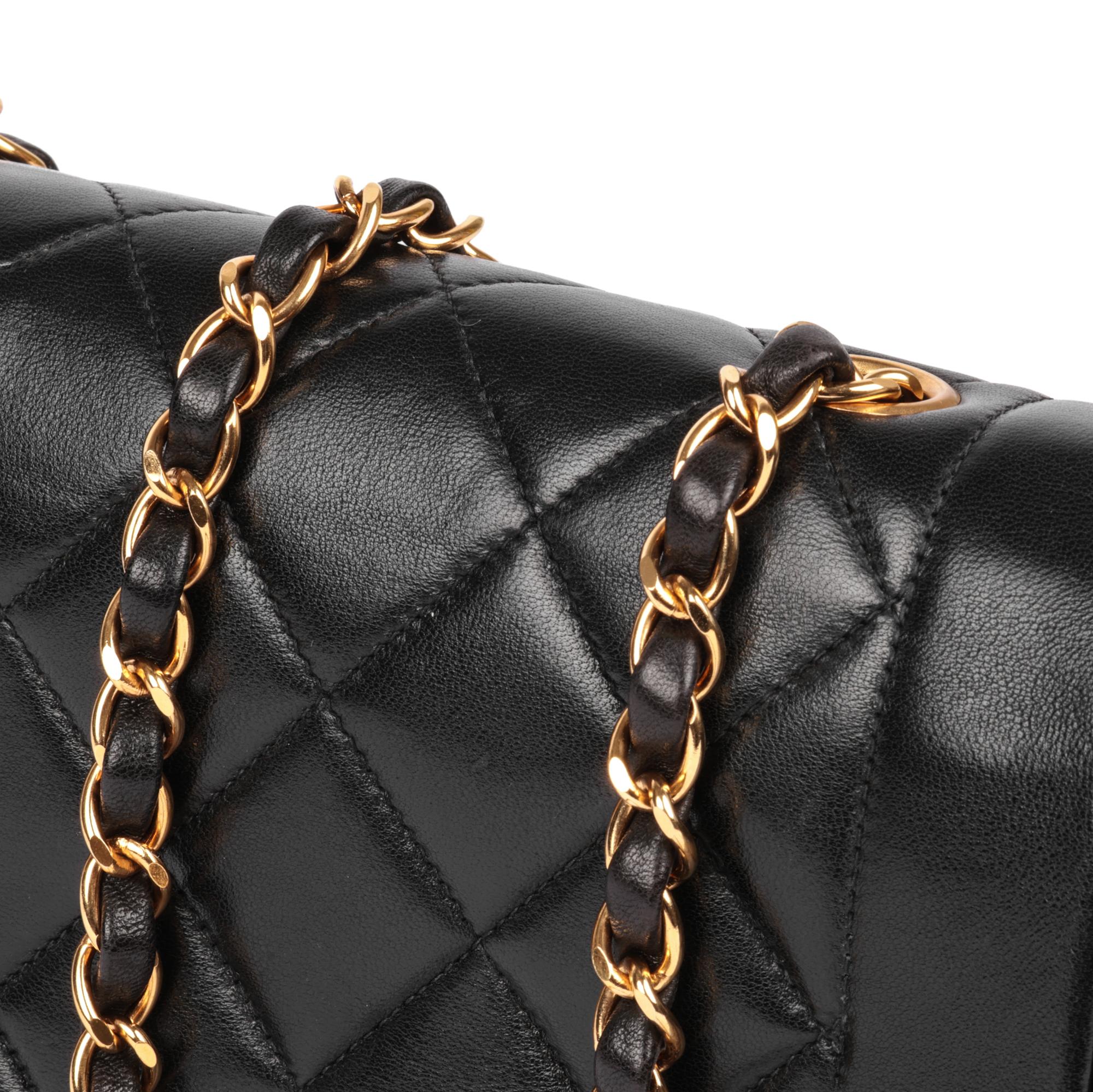 CHANEL Black Quilted Lambskin Vintage Small Diana Classic Single Flap Bag 1