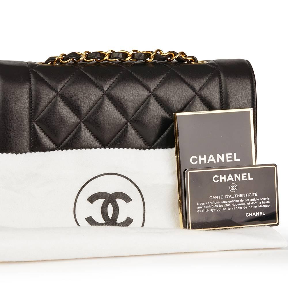 Chanel Black Quilted Lambskin Vintage Small Diana Classic Single Flap Bag  5