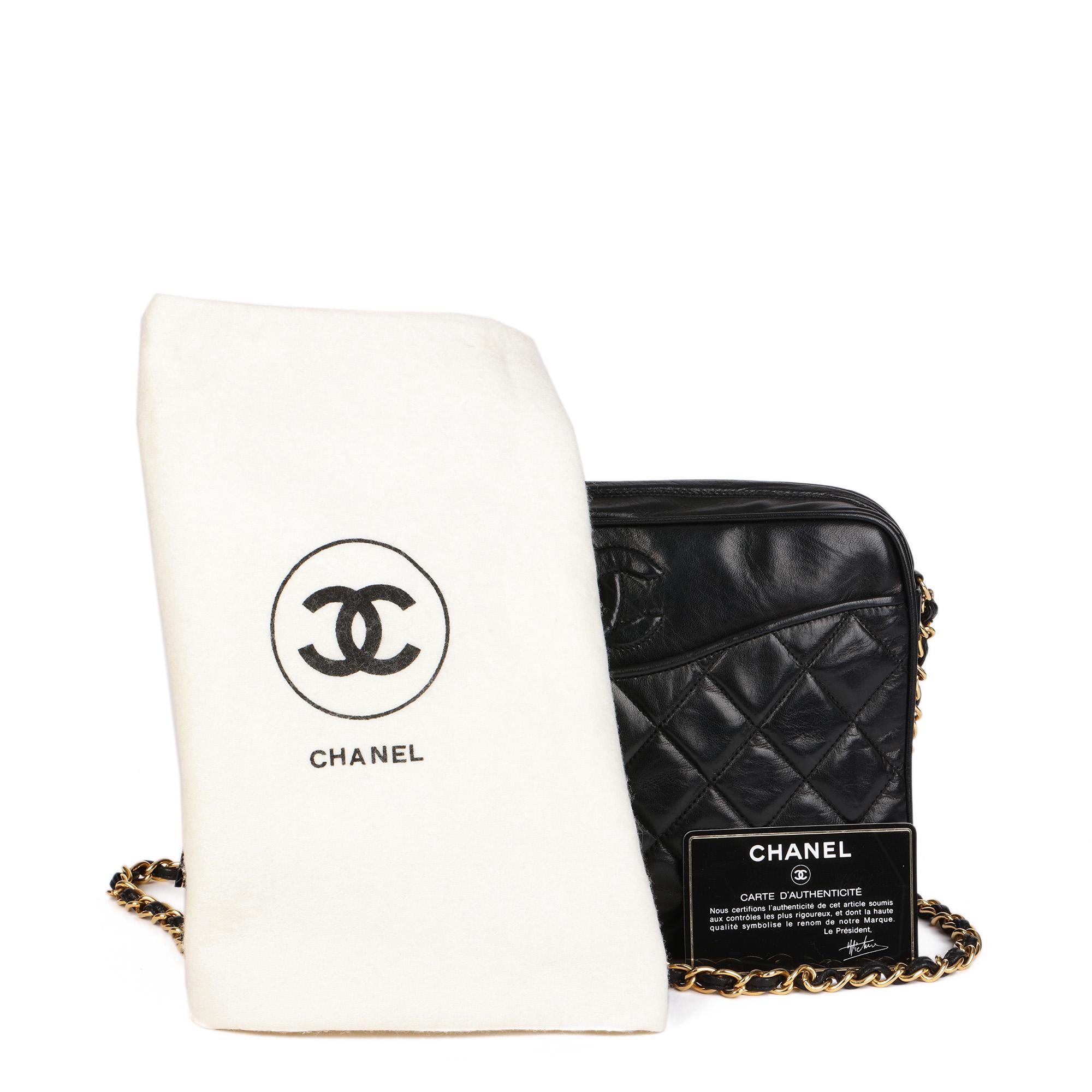 CHANEL Black Quilted Lambskin Vintage Small Fringe Timeless Camera Bag 8