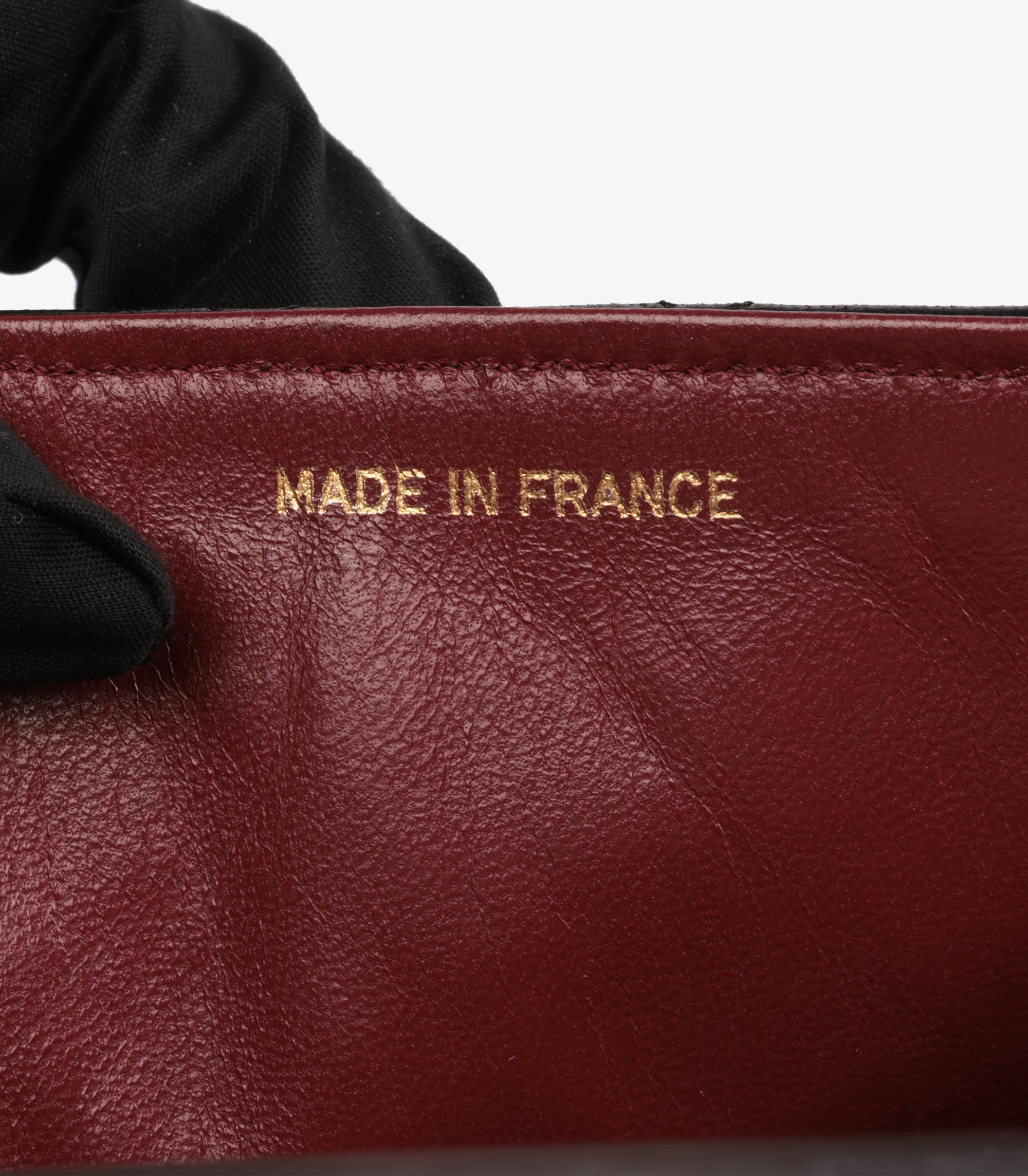 Chanel Schwarzes gestepptes Lammfell Vintage Small Half Moon Classic Single Flap Bag im Angebot 5