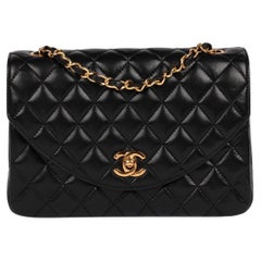 Chanel Black Quilted Lambskin Vintage Small Half Moon Classic Single Flap Bag
