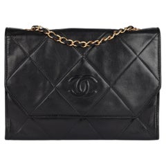 Chanel Black Quilted Lambskin Vintage Small Timeless Single Flap Bag