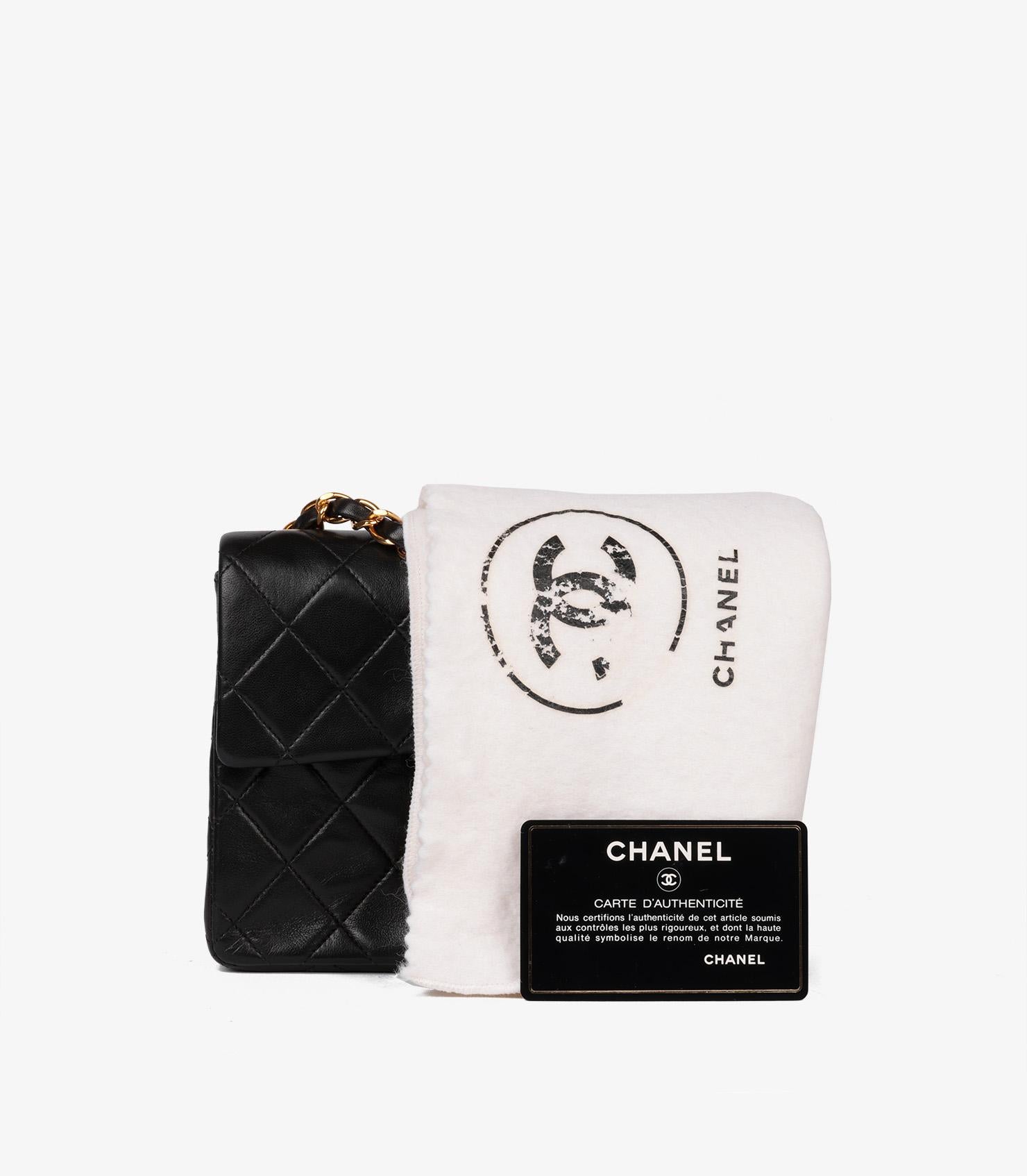 Chanel Black Quilted Lambskin Vintage Square Classic Mini Flap Bag 3