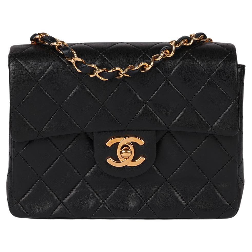 Chanel Black Quilted Lambskin Vintage Square Classic Mini Flap Bag