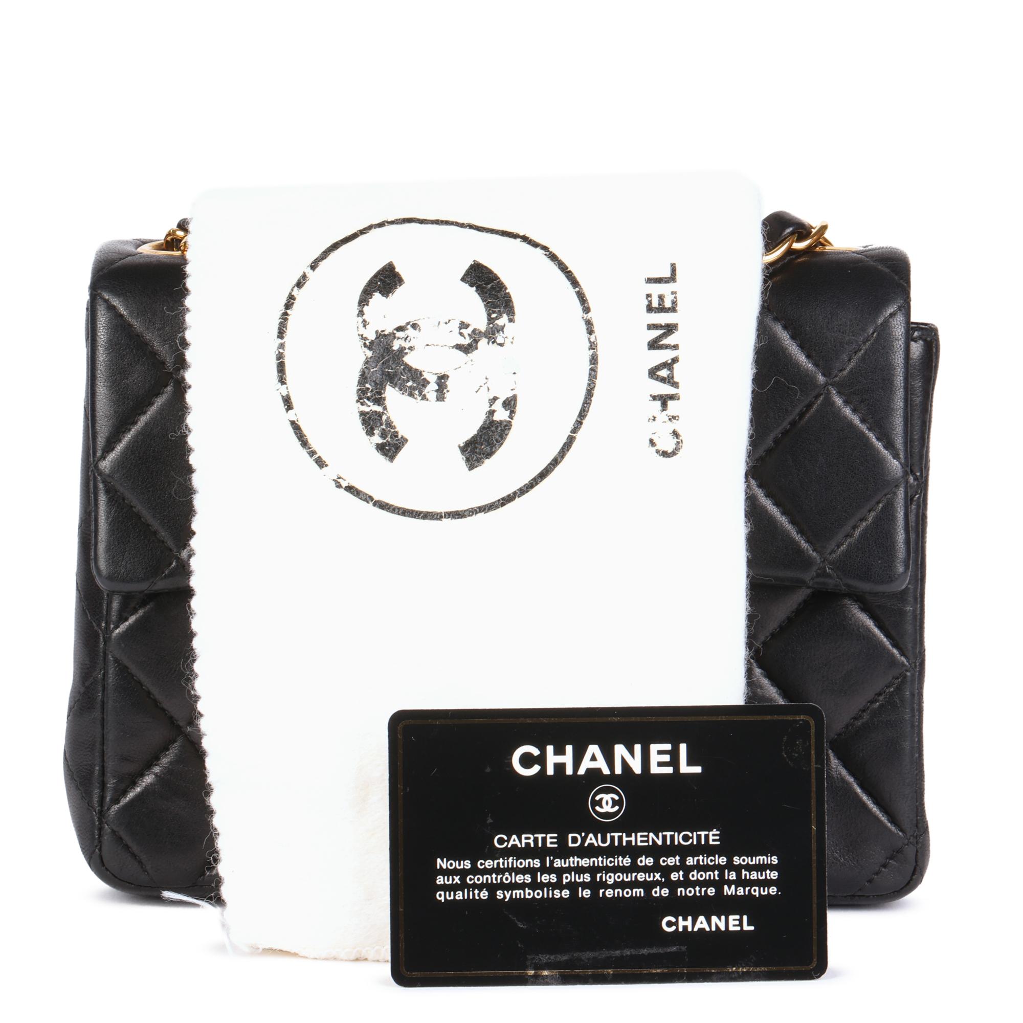CHANEL Black Quilted Lambskin Vintage Square Mini Flap Bag 5