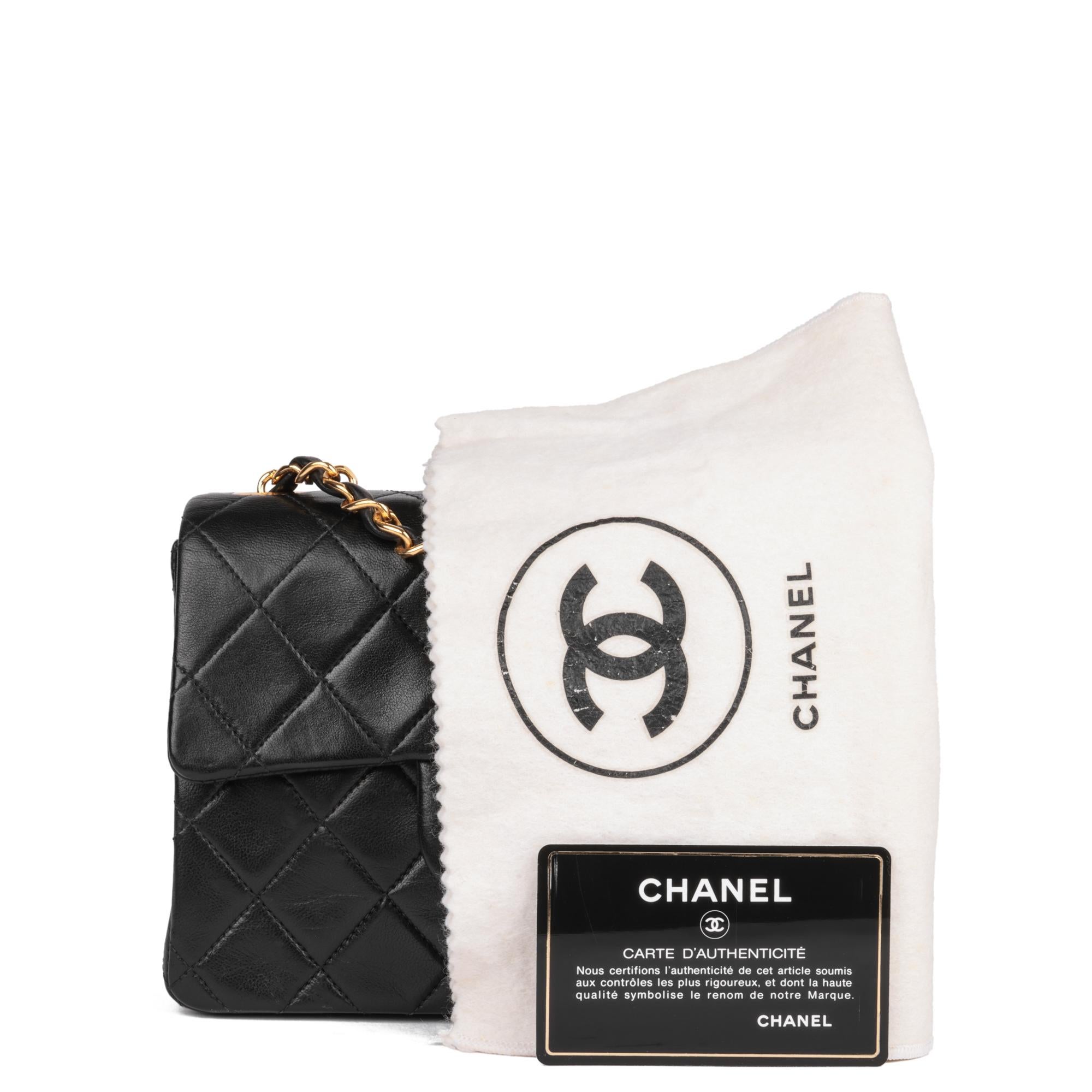 CHANEL Black Quilted Lambskin Vintage Square Mini Flap Bag 8