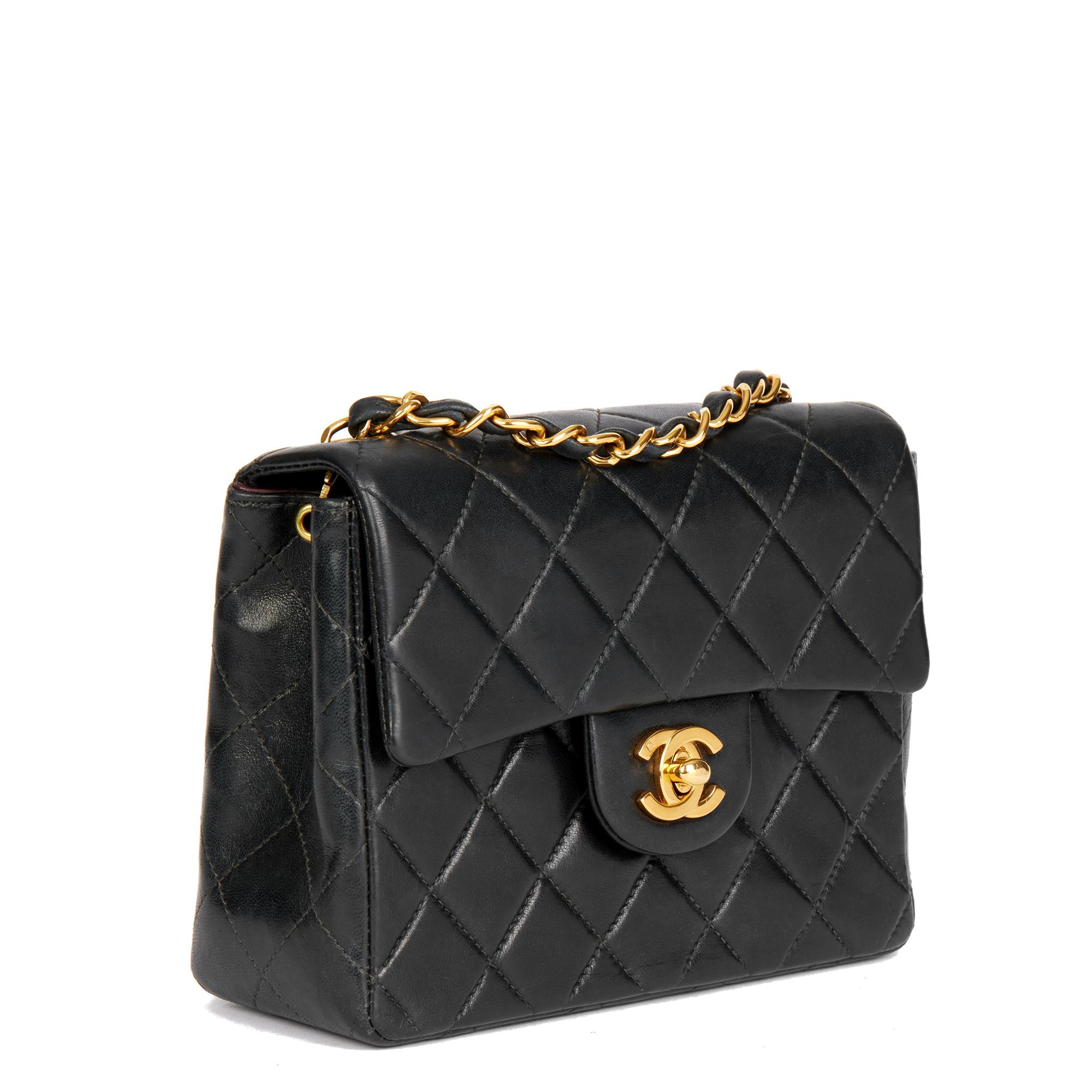 CHANEL
Black Quilted Lambskin Vintage Square Mini Flap Bag

Xupes Reference: HB4648
Serial Number: 6933852
Age (Circa): 2002
Accompanied By: Authenticity Card
Authenticity Details: Authenticity Card, Serial Sticker (Made in France)
Gender: