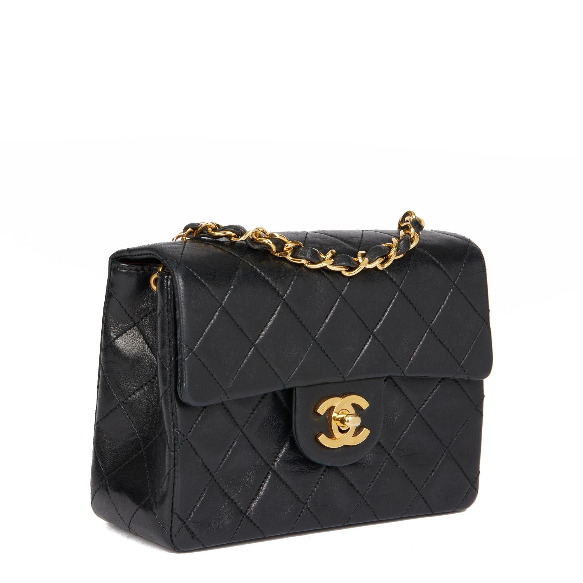 CHANEL
Black Quilted Lambskin Vintage Square Mini Flap Bag

Xupes Reference: HB4657
Serial Number: 1789922
Age (Circa): 1989
Accompanied By: Authenticity Card
Authenticity Details: Authenticity Card, Serial Sticker (Made in France)
Gender: