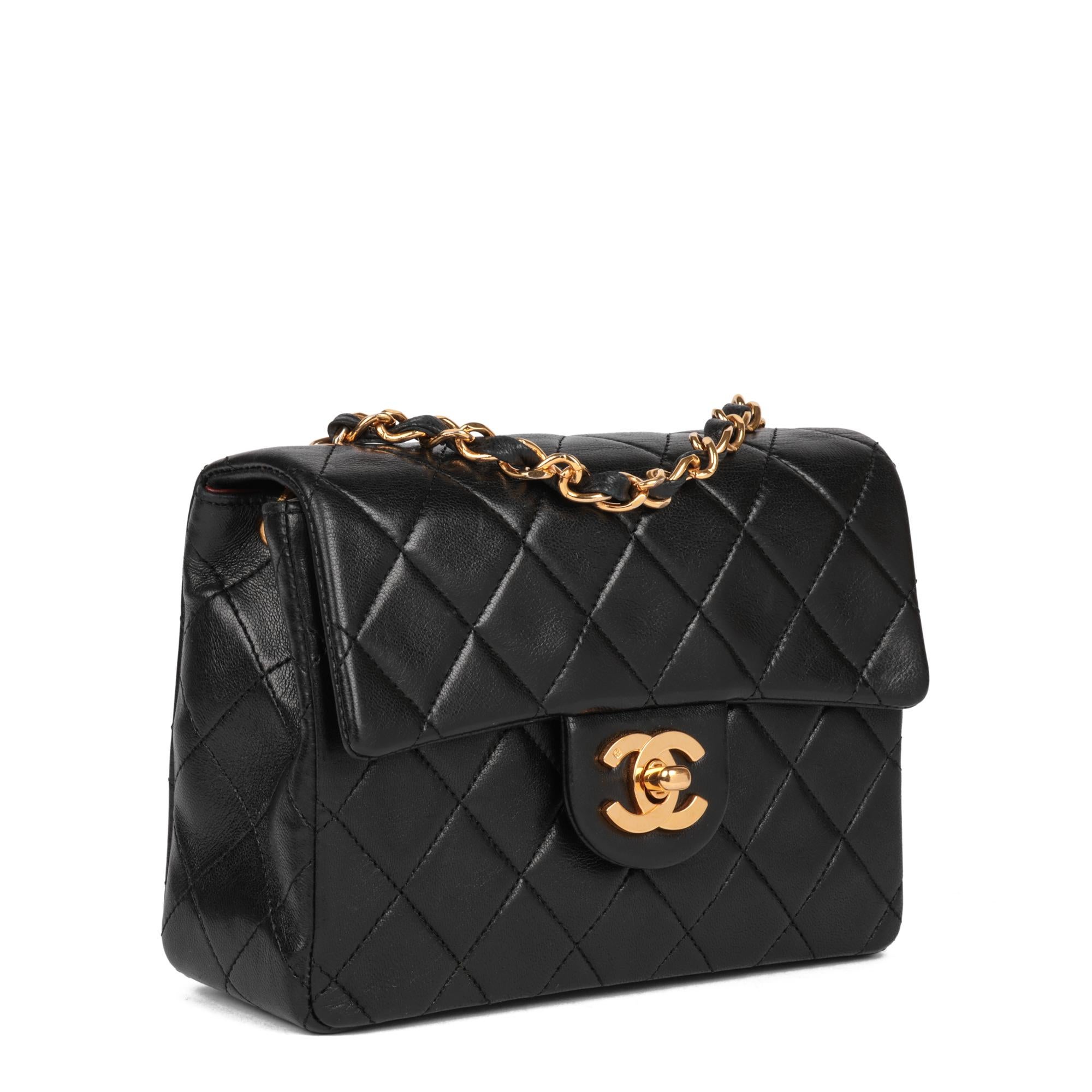 CHANEL
Black Quilted Lambskin Vintage Square Mini Flap Bag

Xupes Reference: HB5230
Serial Number: 1456178
Age (Circa): 1990
Accompanied By: Chanel Dust Bag, Authenticity Card
Authenticity Details: Authenticity Card, Serial Sticker (Made in