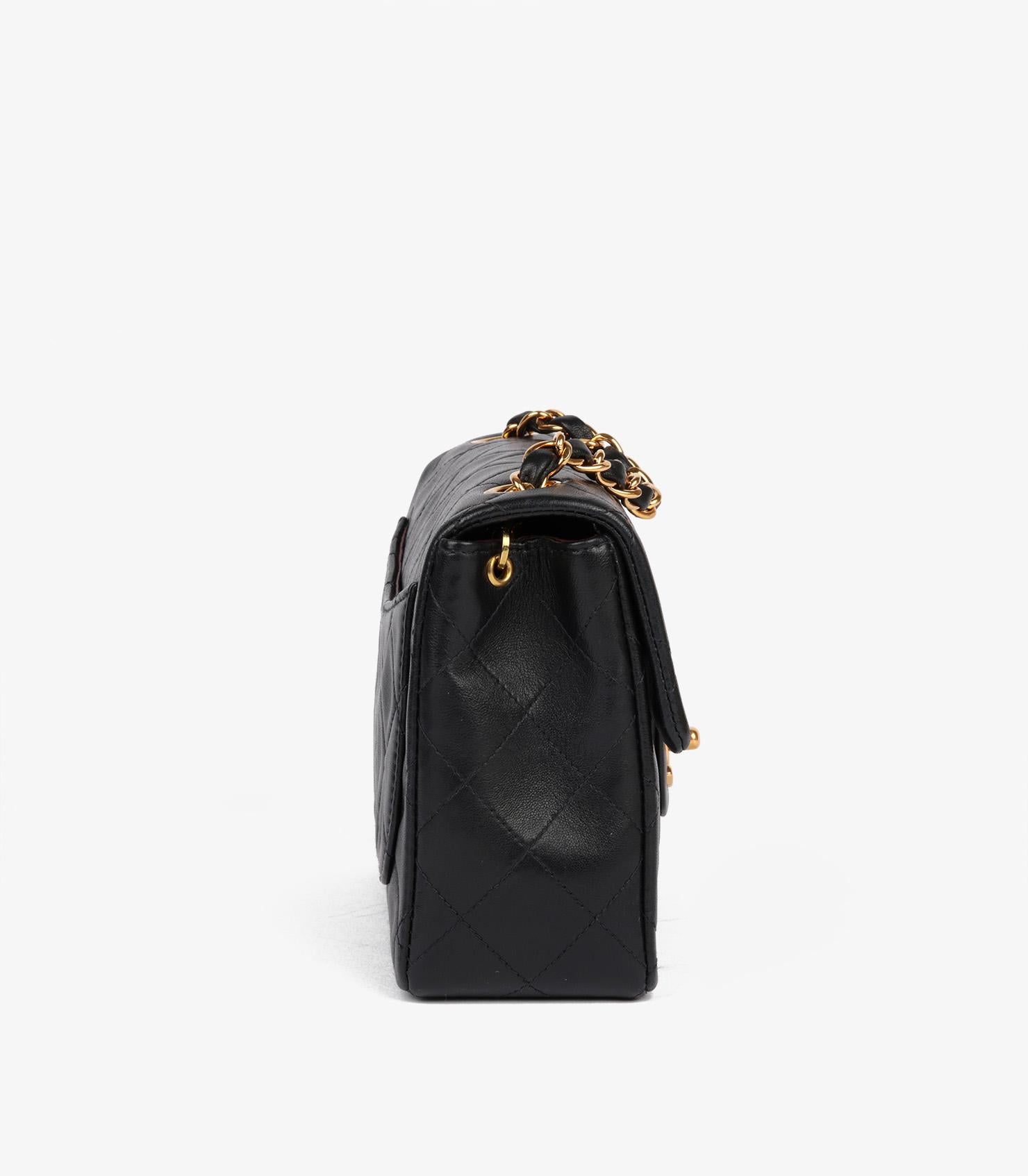 Chanel Black Quilted Lambskin Vintage Square Mini Flap Bag In Excellent Condition In Bishop's Stortford, Hertfordshire