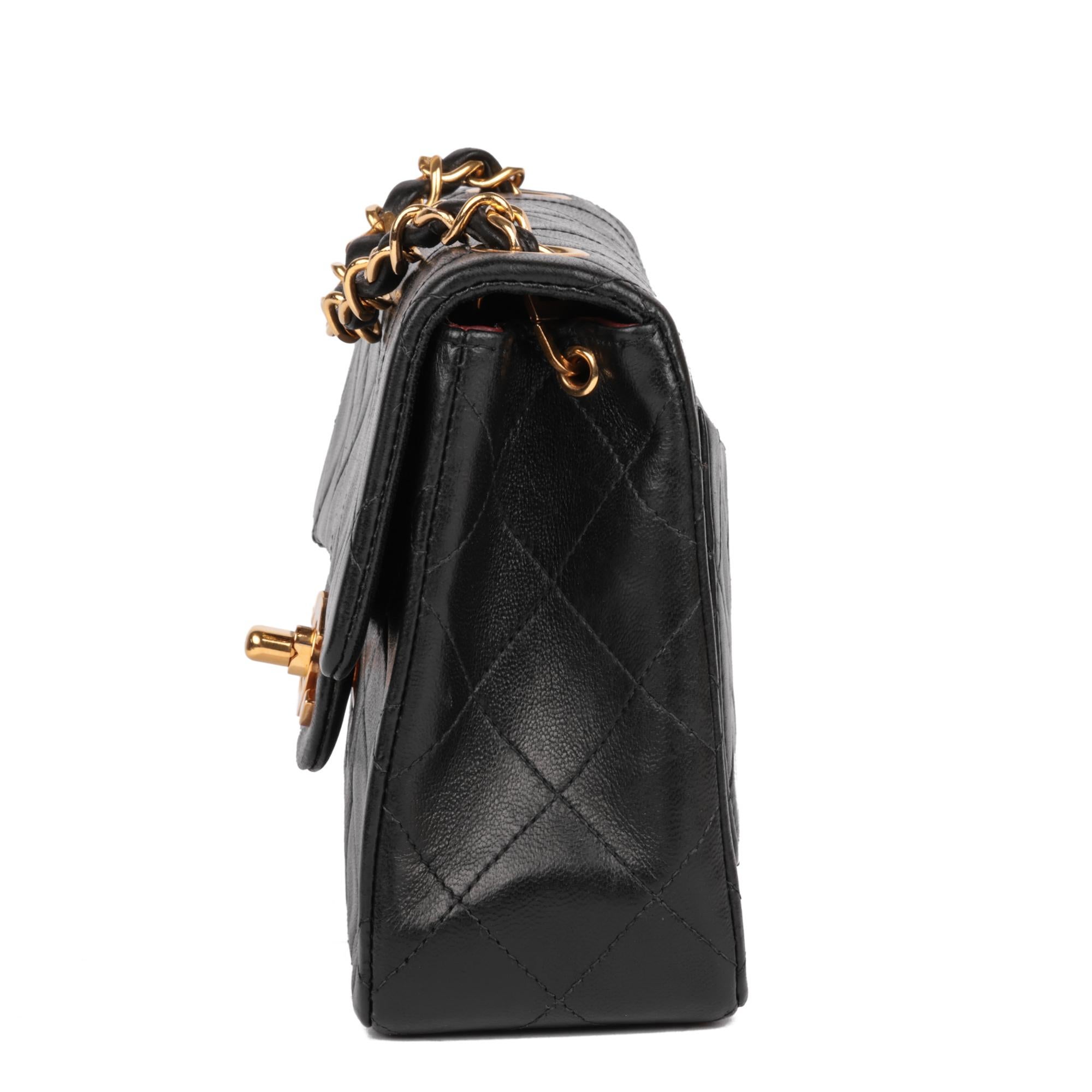 Women's CHANEL Black Quilted Lambskin Vintage Square Mini Flap Bag