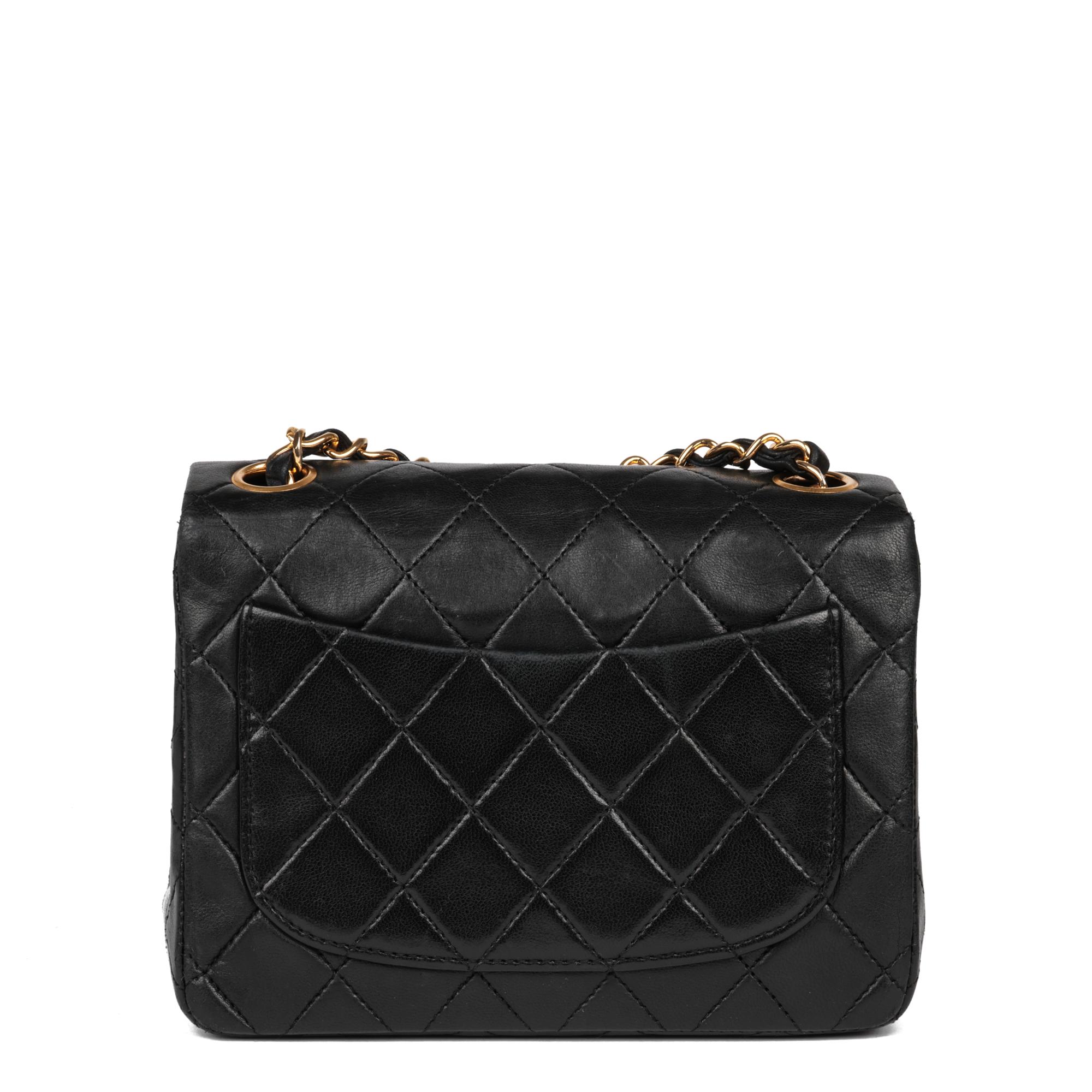 CHANEL Black Quilted Lambskin Vintage Square Mini Flap Bag 1