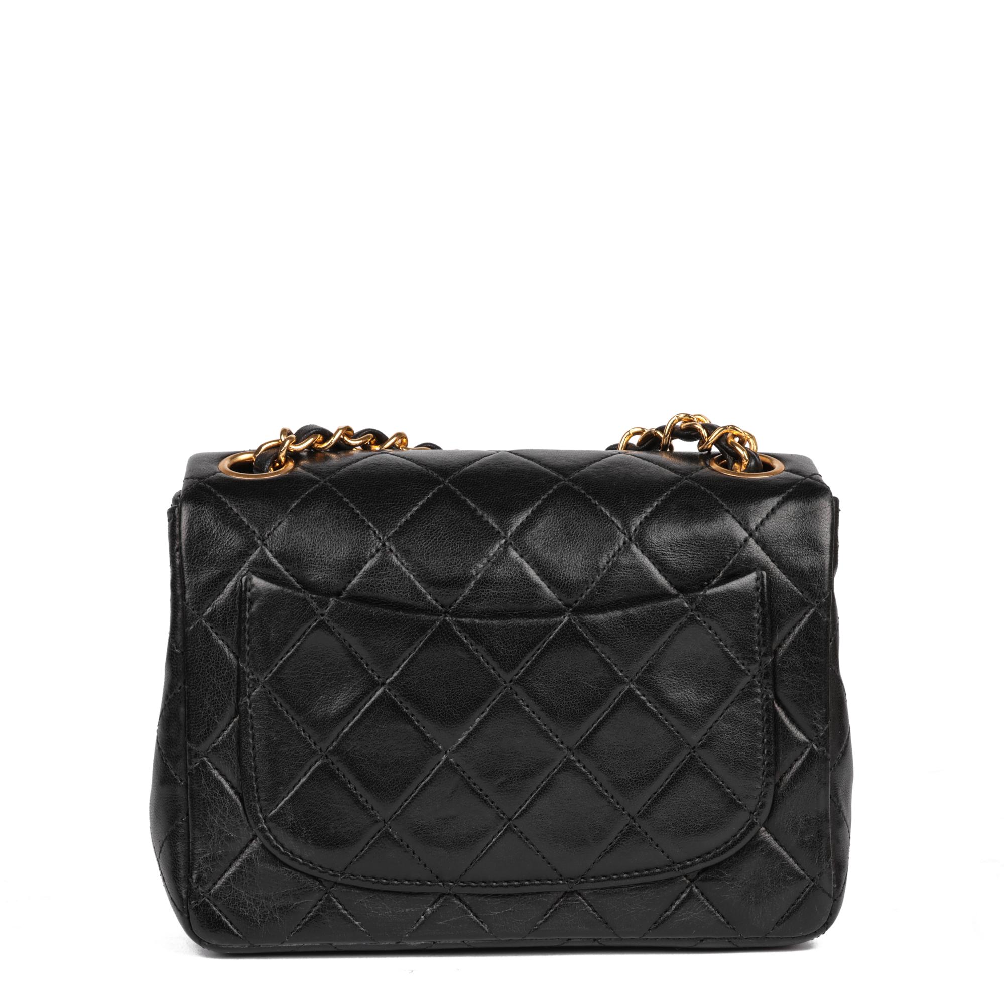 CHANEL Black Quilted Lambskin Vintage Square Mini Flap Bag 1