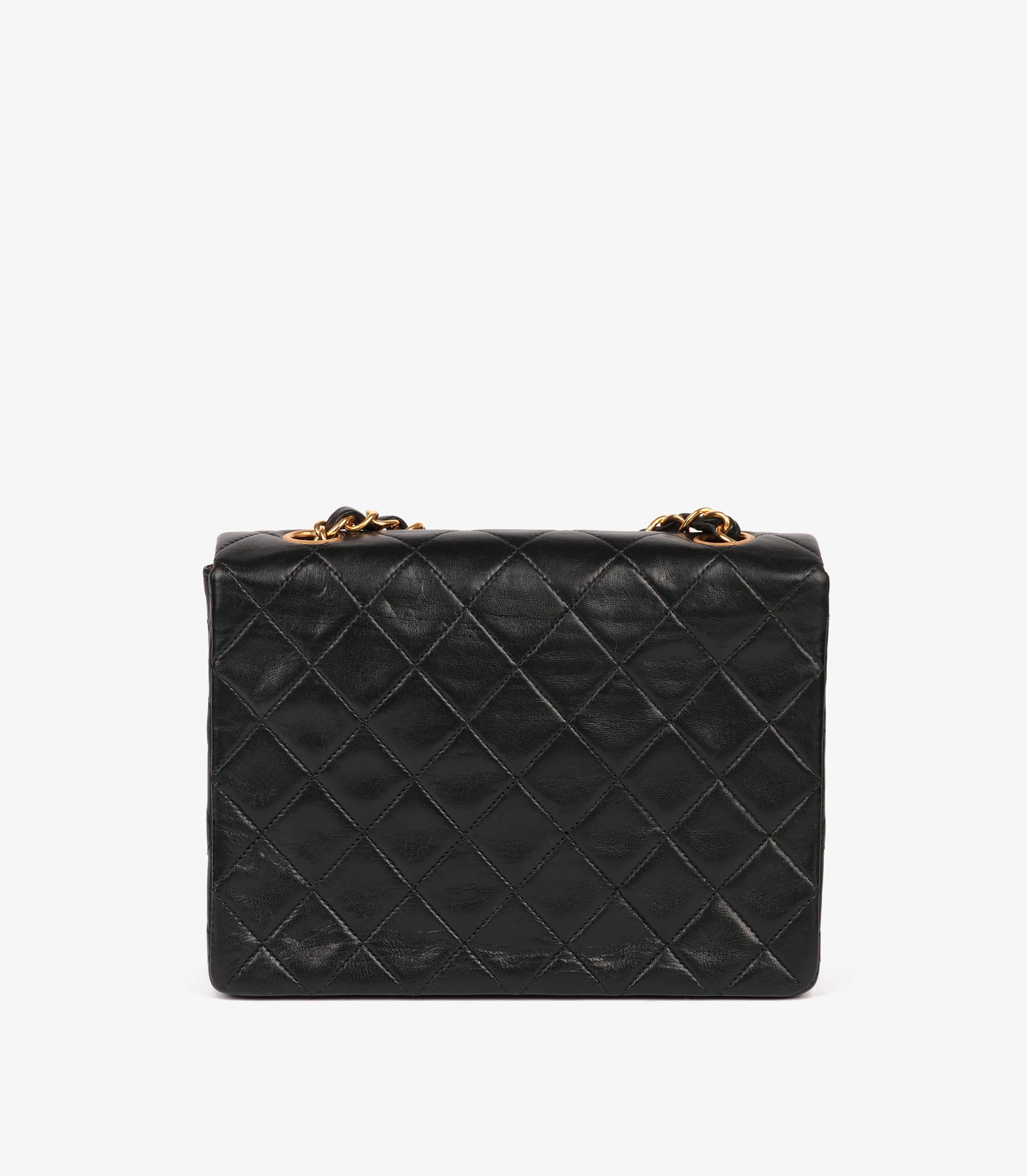 Chanel Black Quilted Lambskin Vintage Square Mini Flap Bag 1