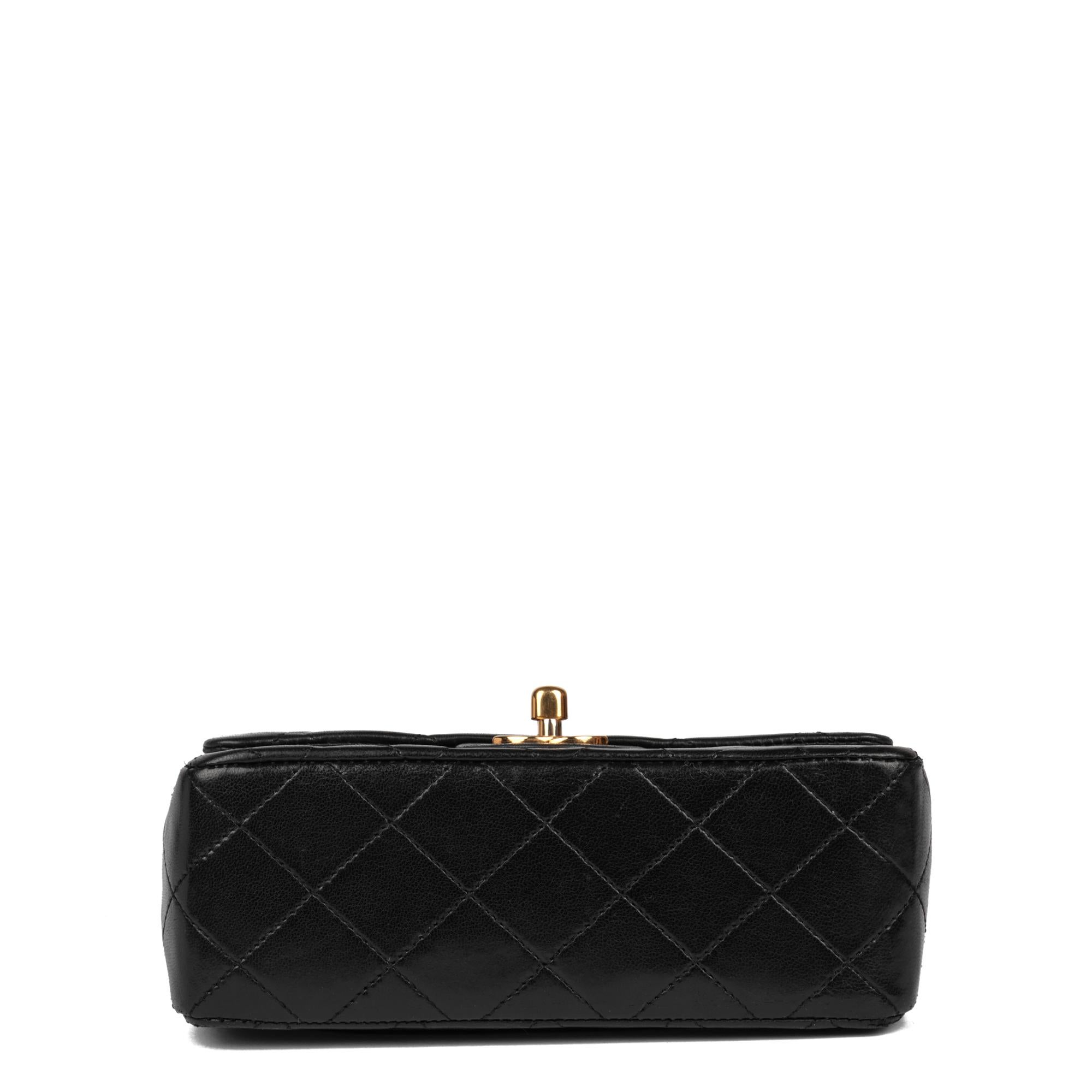 CHANEL Black Quilted Lambskin Vintage Square Mini Flap Bag 2