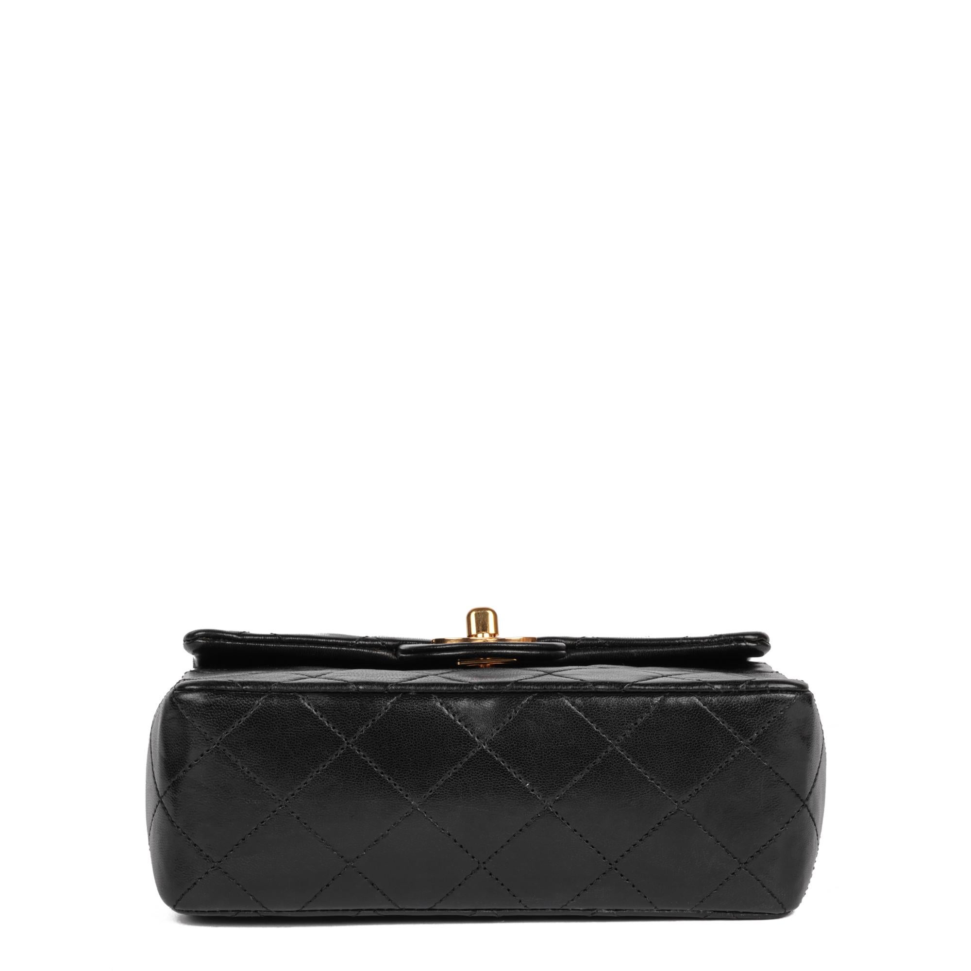 CHANEL Black Quilted Lambskin Vintage Square Mini Flap Bag 2
