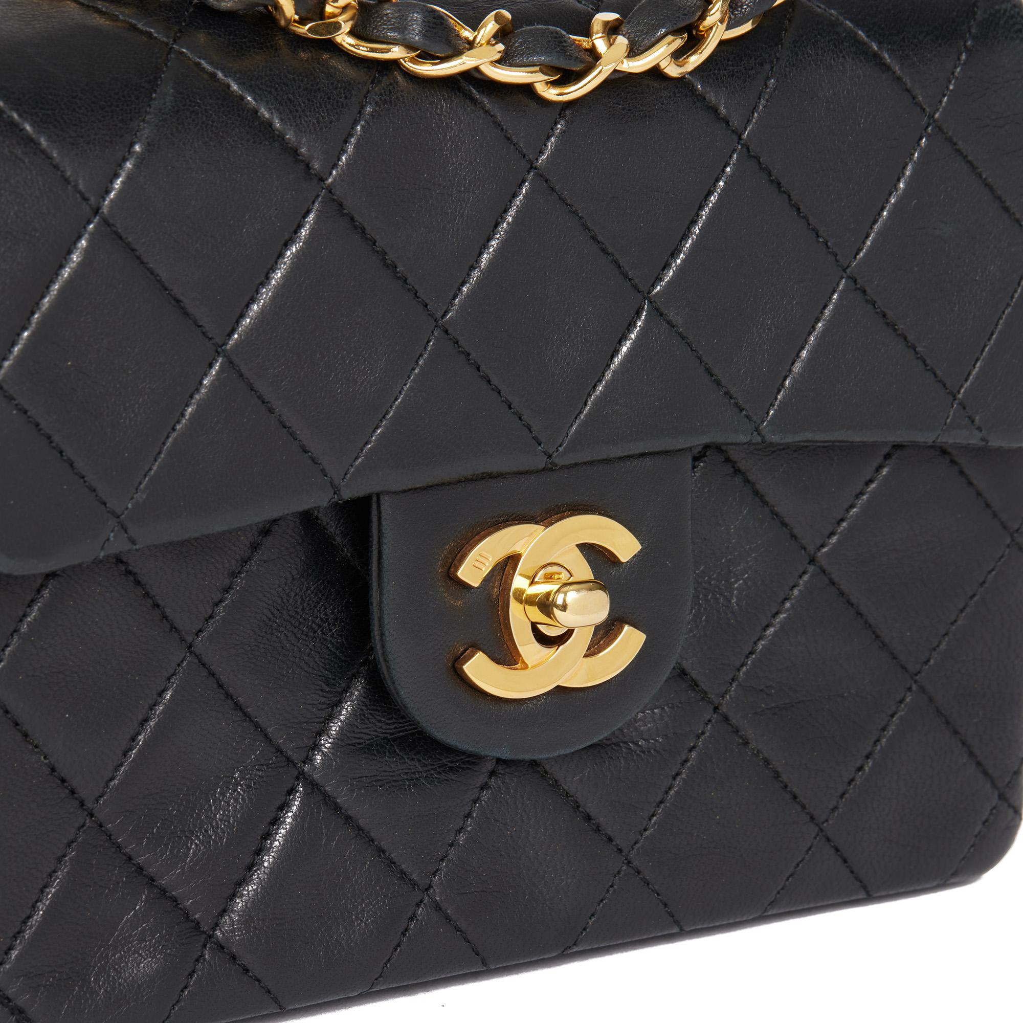 Women's CHANEL Black Quilted Lambskin Vintage Square Mini Flap Bag