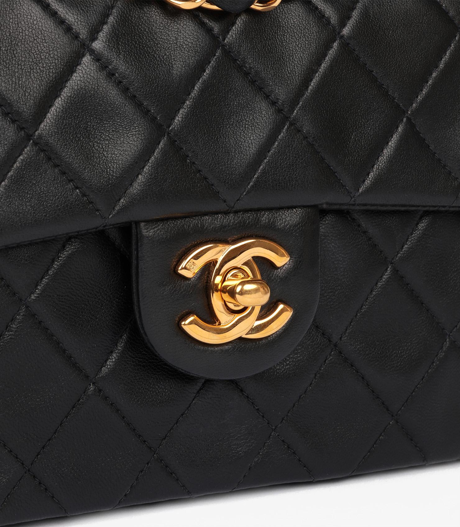 Chanel Black Quilted Lambskin Vintage Square Mini Flap Bag 3