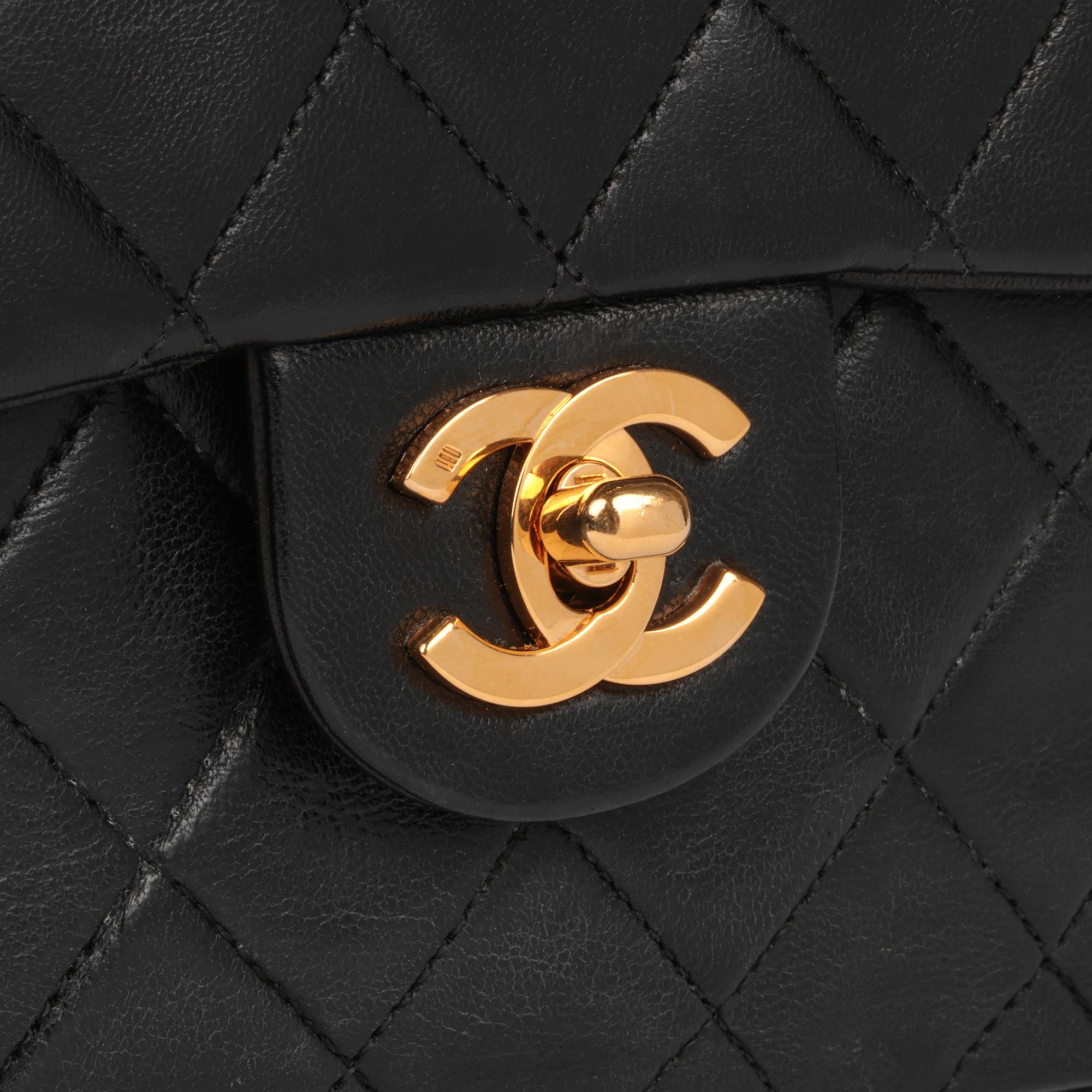 CHANEL Black Quilted Lambskin Vintage Square Mini Flap Bag For Sale 3