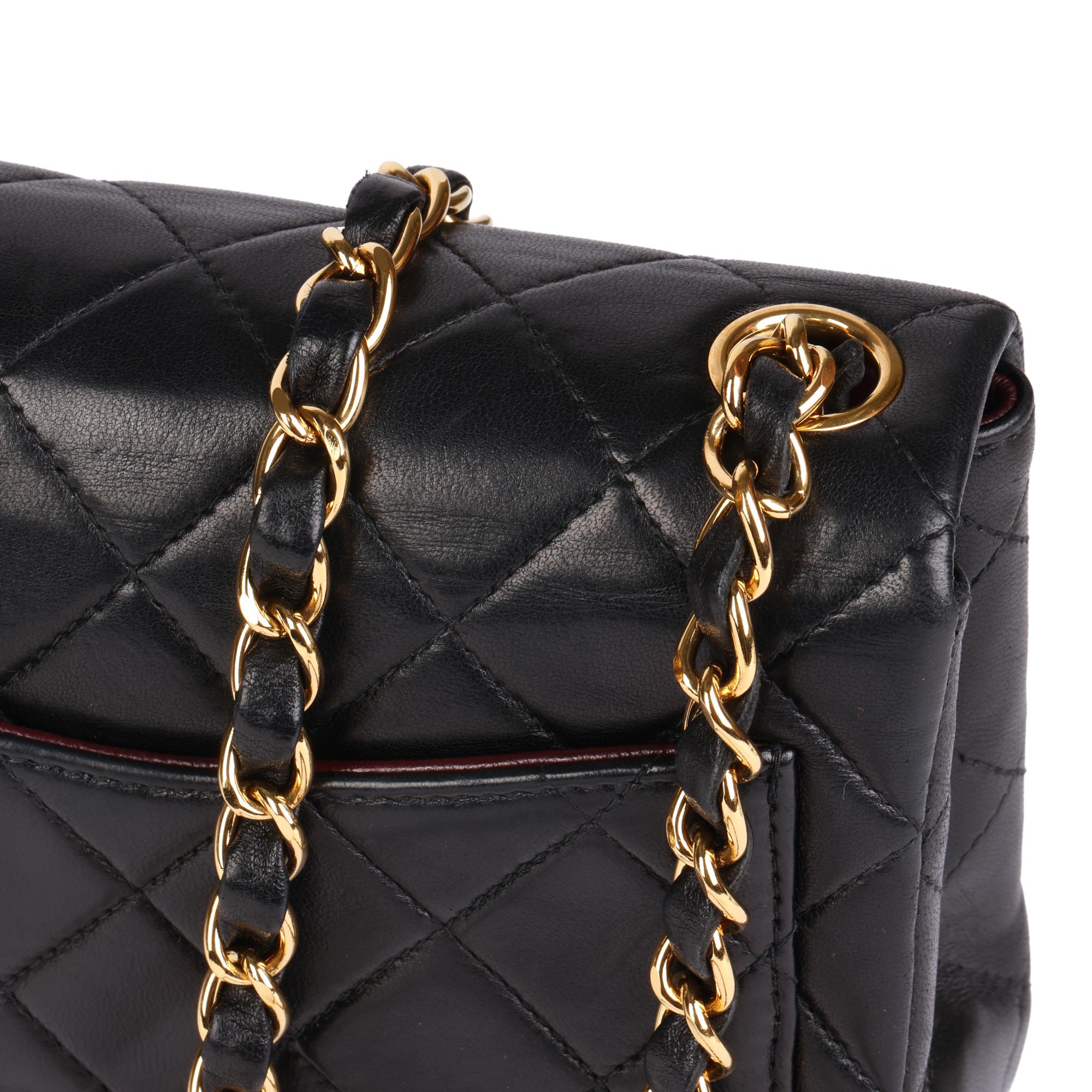 CHANEL Black Quilted Lambskin Vintage Square Mini Flap Bag 1