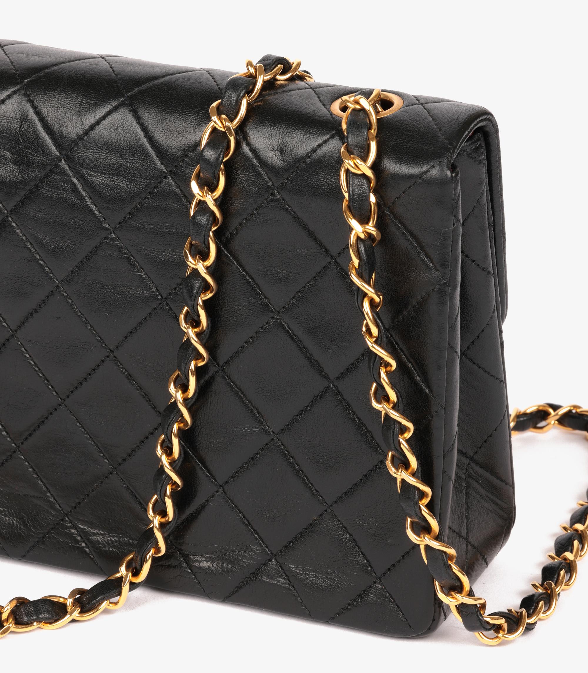 Chanel Black Quilted Lambskin Vintage Square Mini Flap Bag 4
