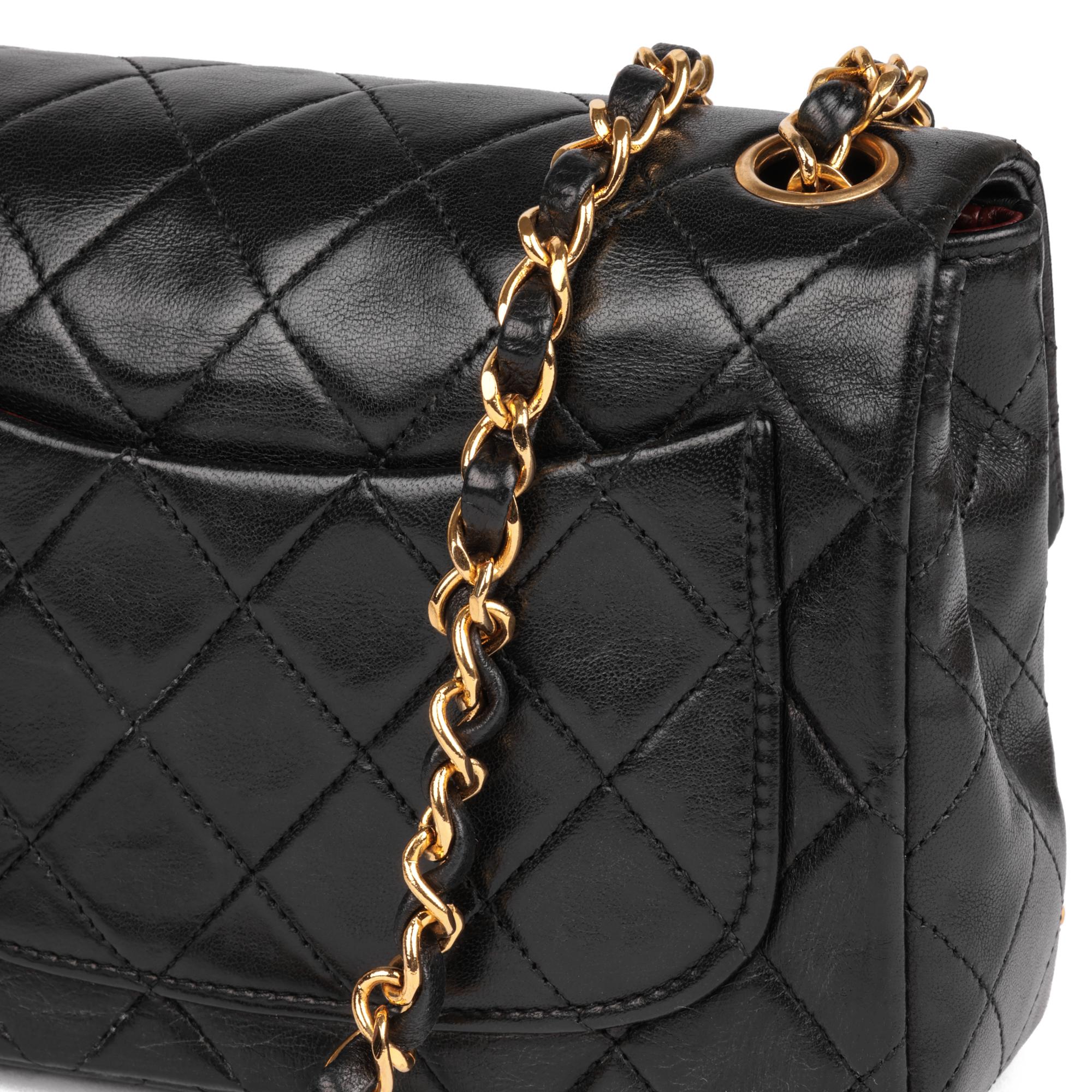 CHANEL Black Quilted Lambskin Vintage Square Mini Flap Bag For Sale 4