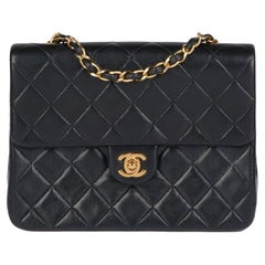 CHANEL  Black Quilted Lambskin Retro Square Mini Flap Bag