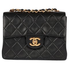 Chanel Black Quilted Lambskin Vintage Square Mini Flap Bag