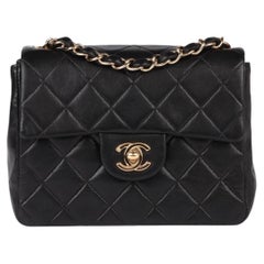 Chanel Black Quilted Lambskin Vintage Square Mini Flap Bag