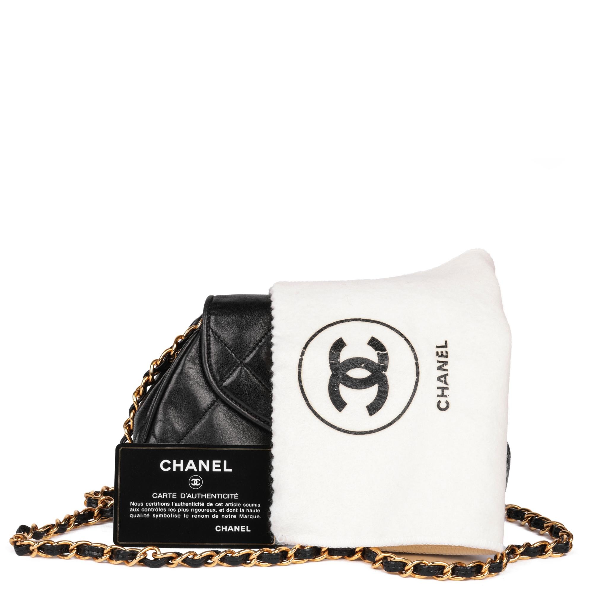CHANEL Black Quilted Lambskin Vintage Timeless Mini Pochette 5