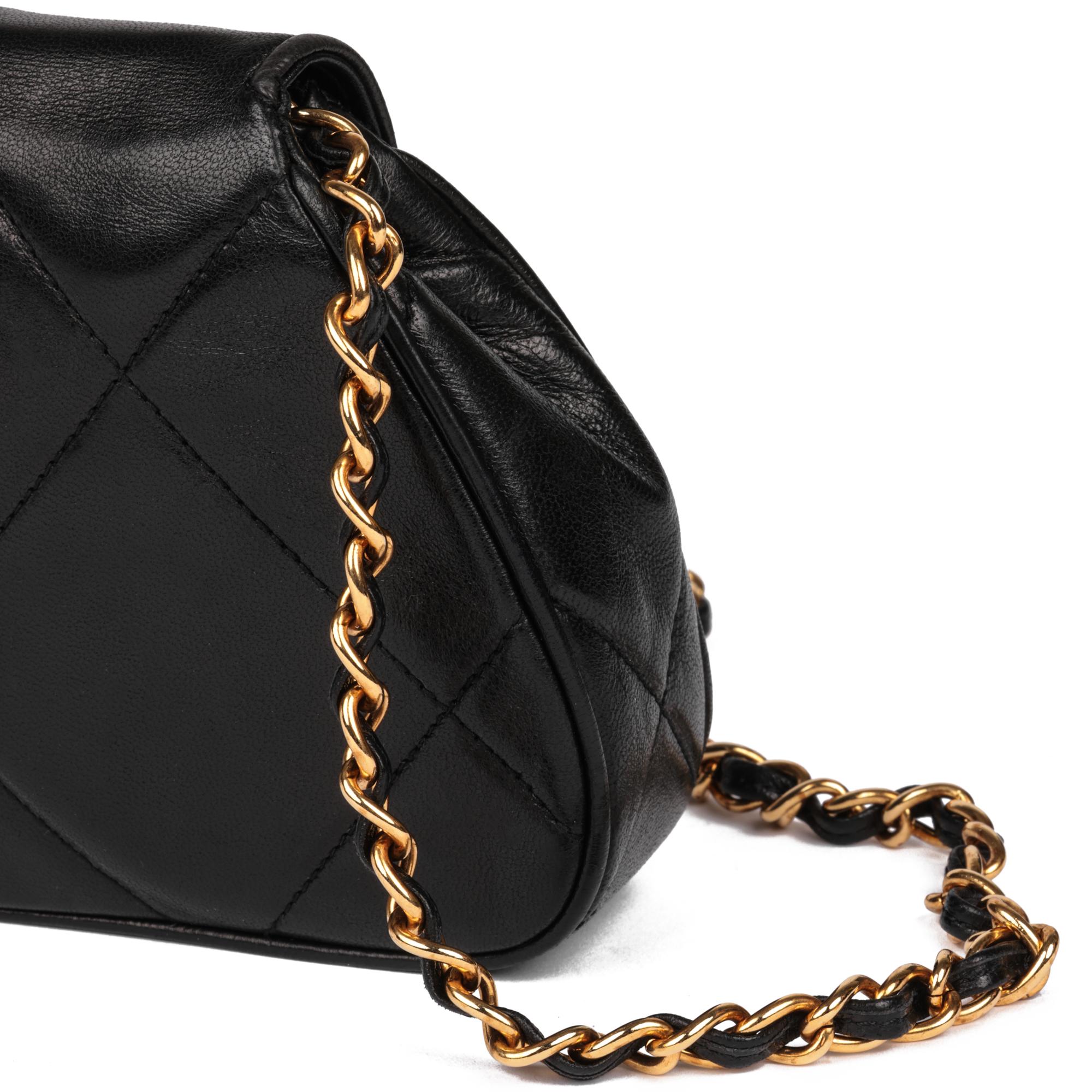 CHANEL Black Quilted Lambskin Vintage Timeless Mini Pochette 1