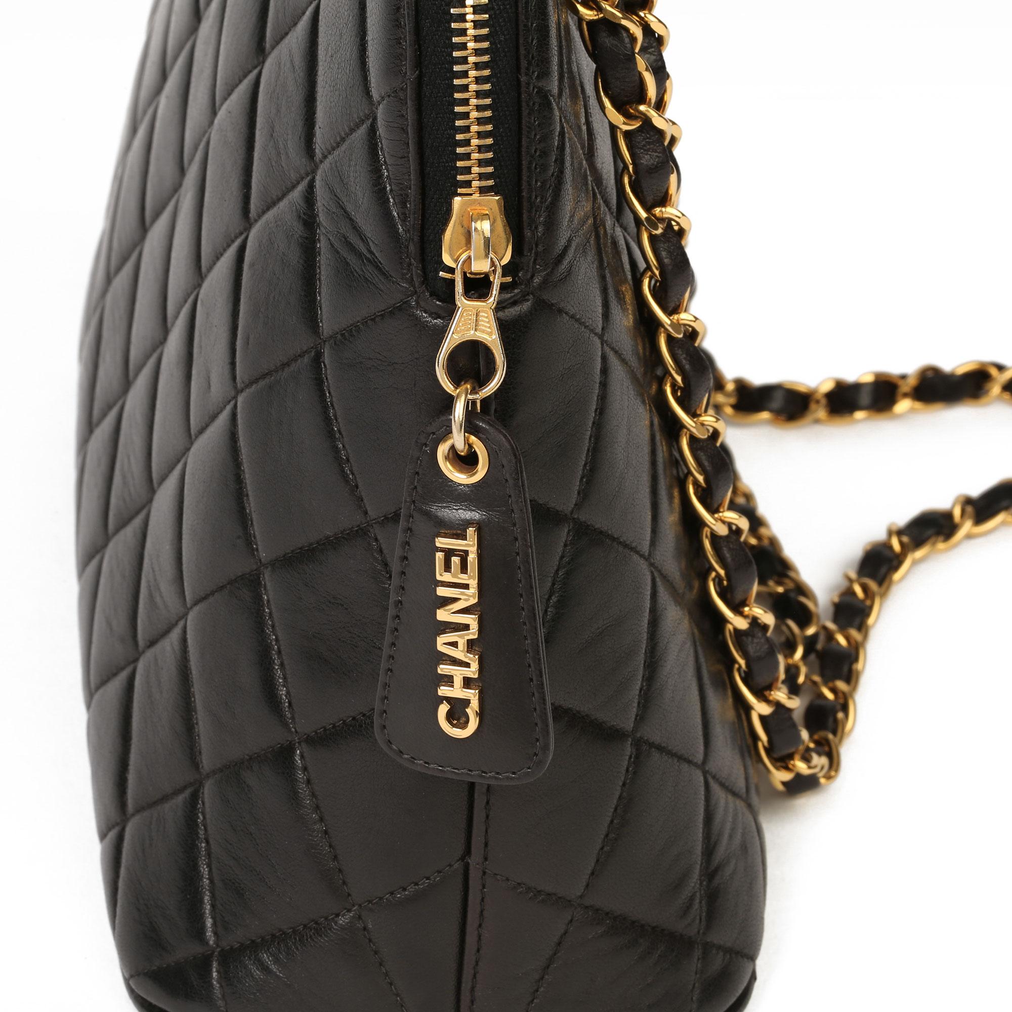 Chanel Black Quilted Lambskin Vintage Timeless Shoulder Bag  1
