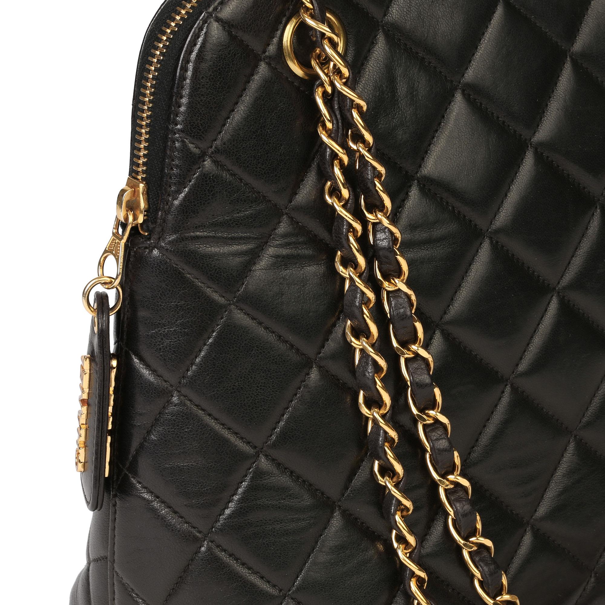 Chanel Black Quilted Lambskin Vintage Timeless Shoulder Bag  2