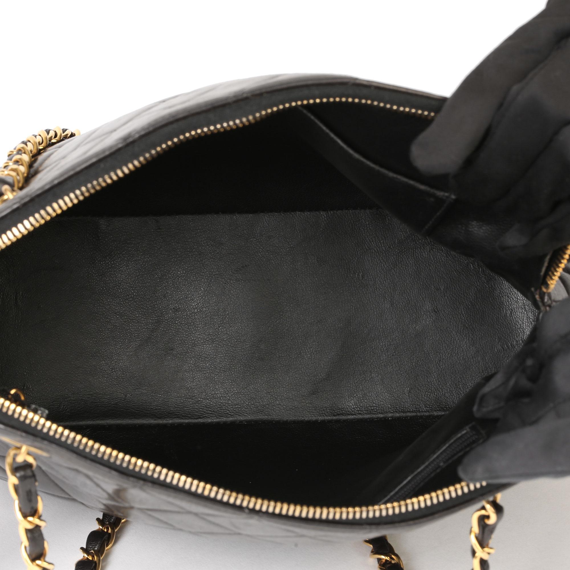 Chanel Black Quilted Lambskin Vintage Timeless Shoulder Bag  3