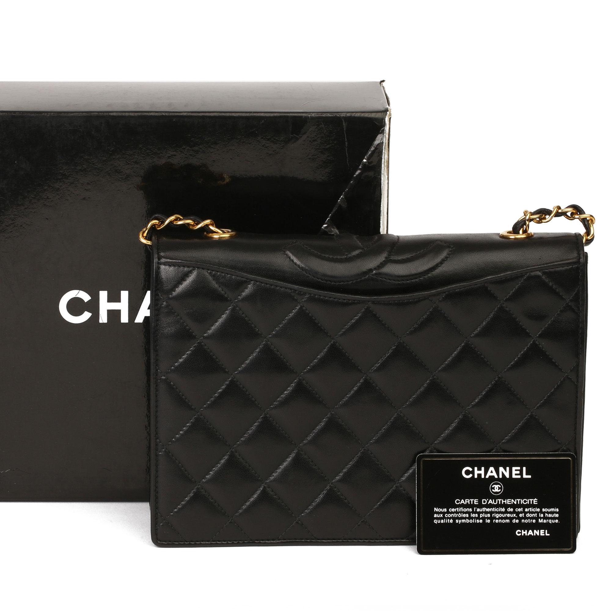 Chanel Black Quilted Lambskin Vintage Timeless Single Flap Bag  7