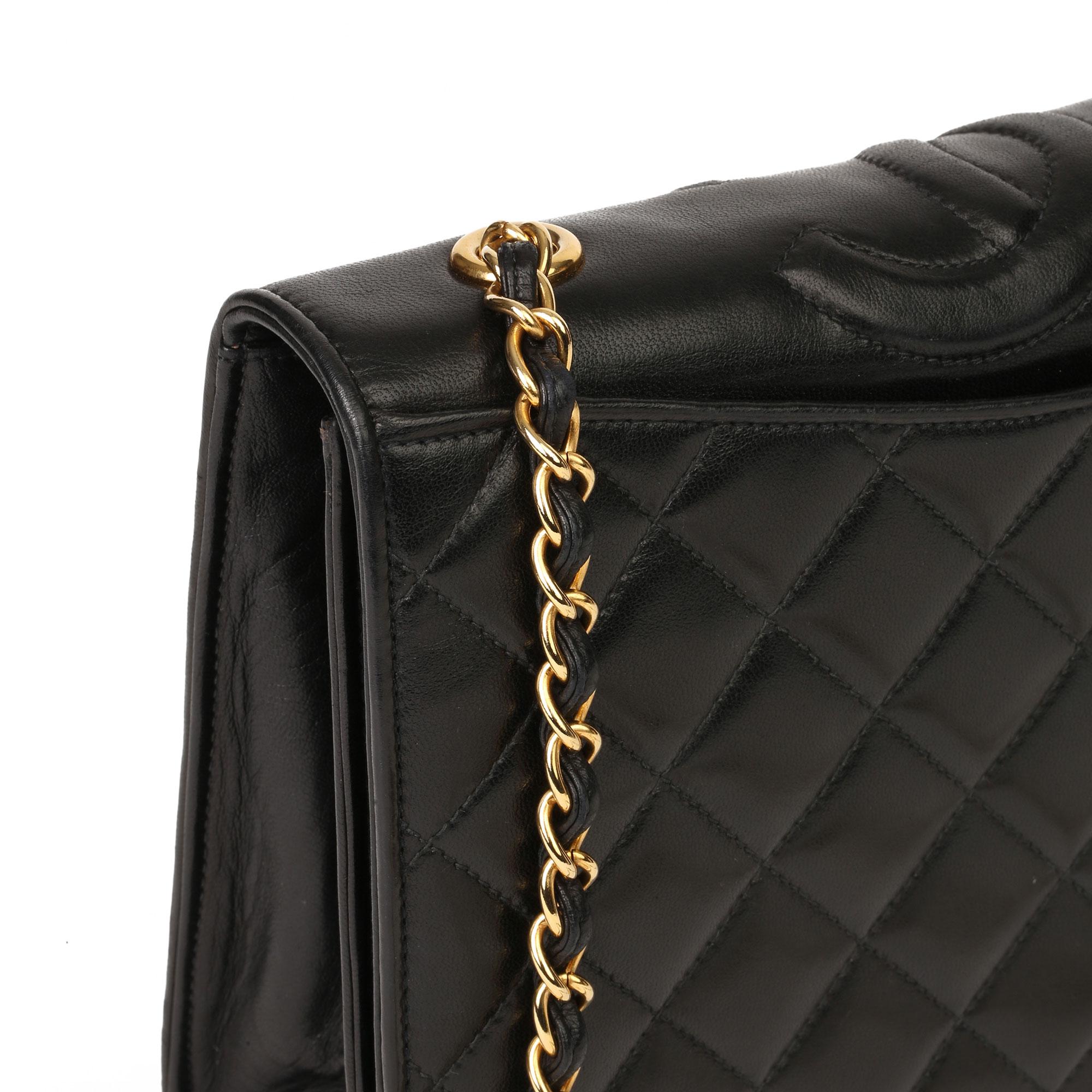 Chanel Black Quilted Lambskin Vintage Timeless Single Flap Bag  2