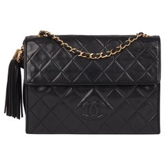 Chanel Black Quilted Lambskin Vintage Timeless Single Flap Bag