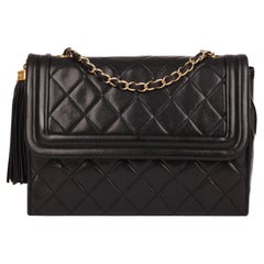 Chanel Black Quilted Lambskin Vintage Timeless Single Flap Bag