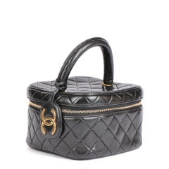 CHANEL Black Quilted Lambskin Vintage Timeless Train Case