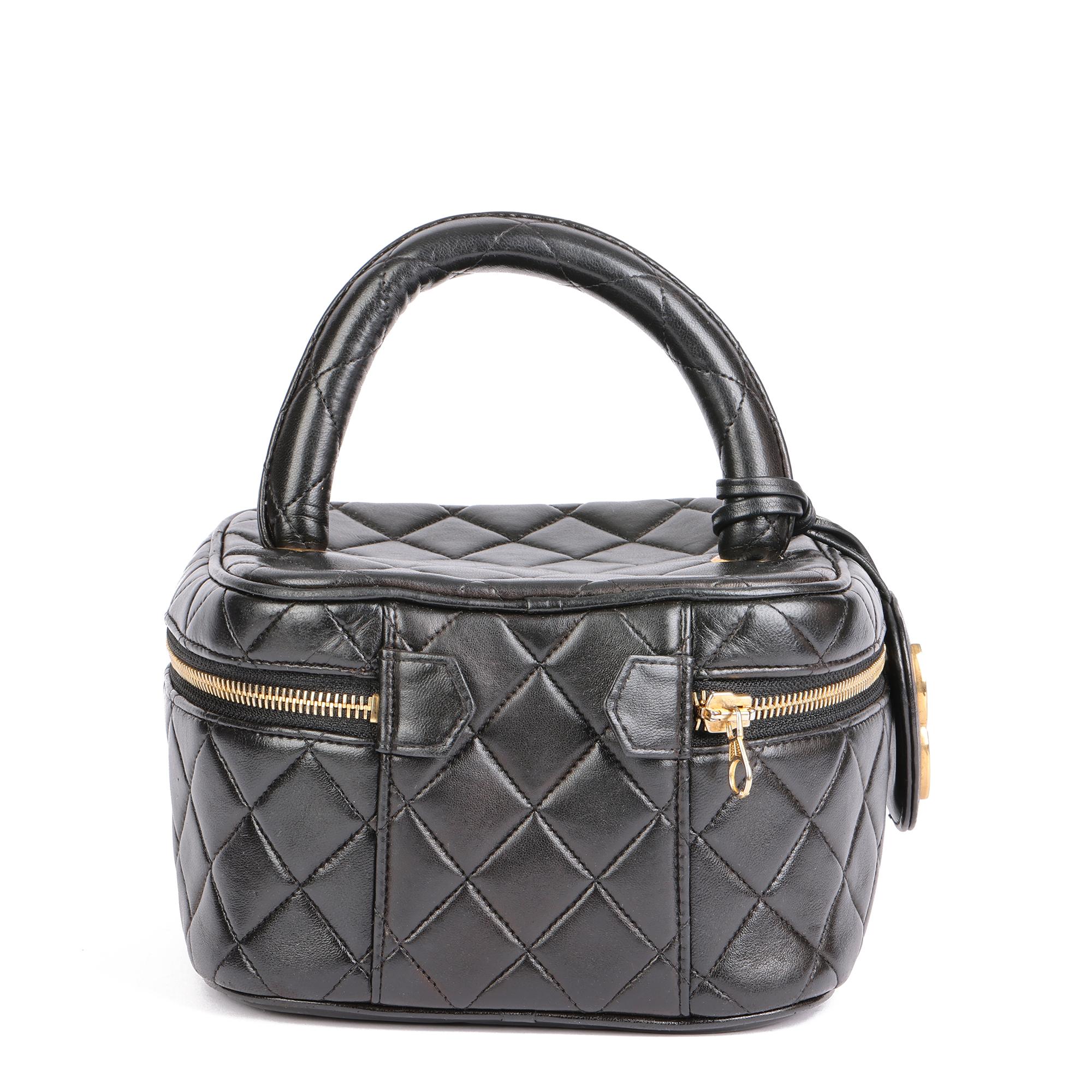CHANEL Black Quilted Lambskin Vintage Timeless Train Case 1