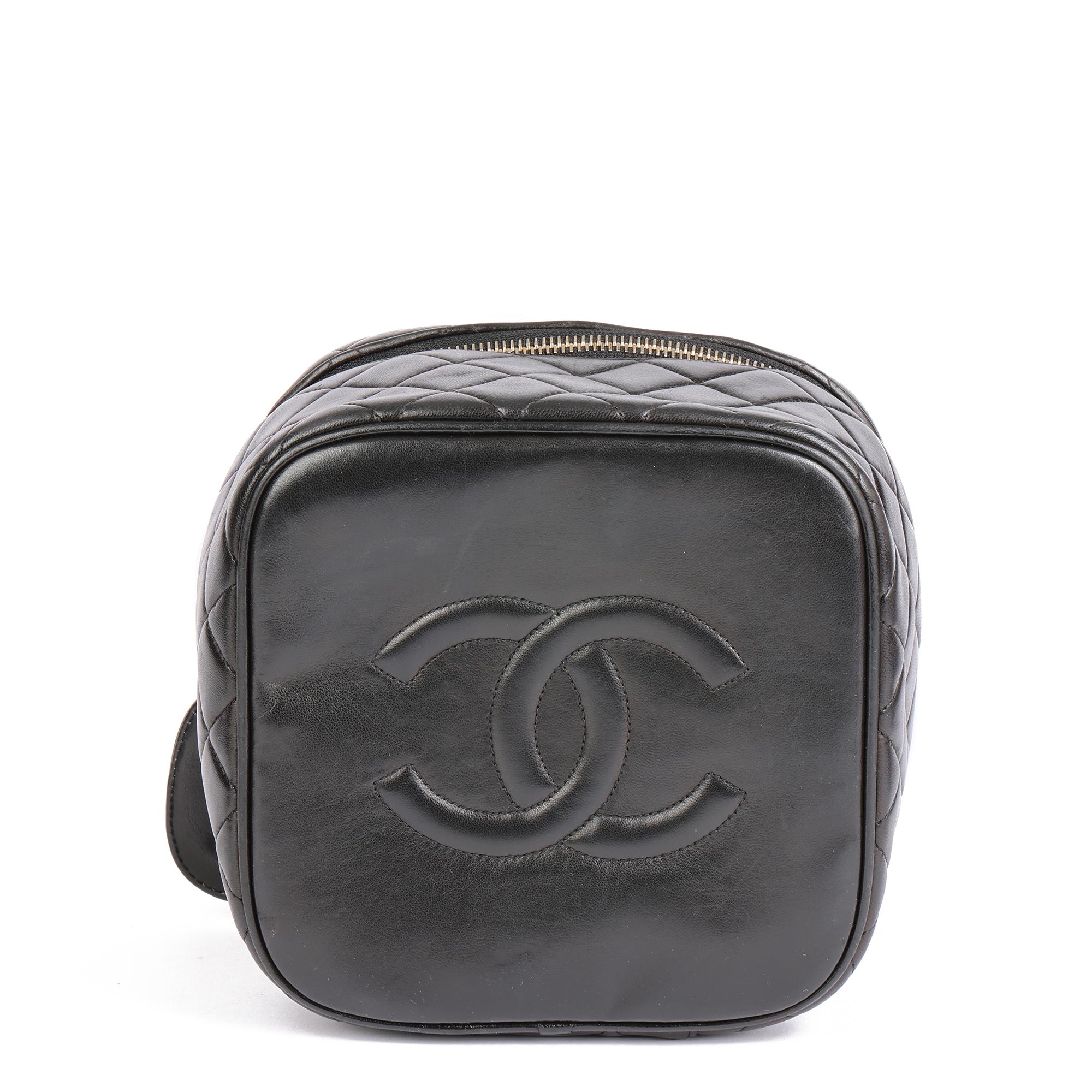 CHANEL Black Quilted Lambskin Vintage Timeless Train Case 2