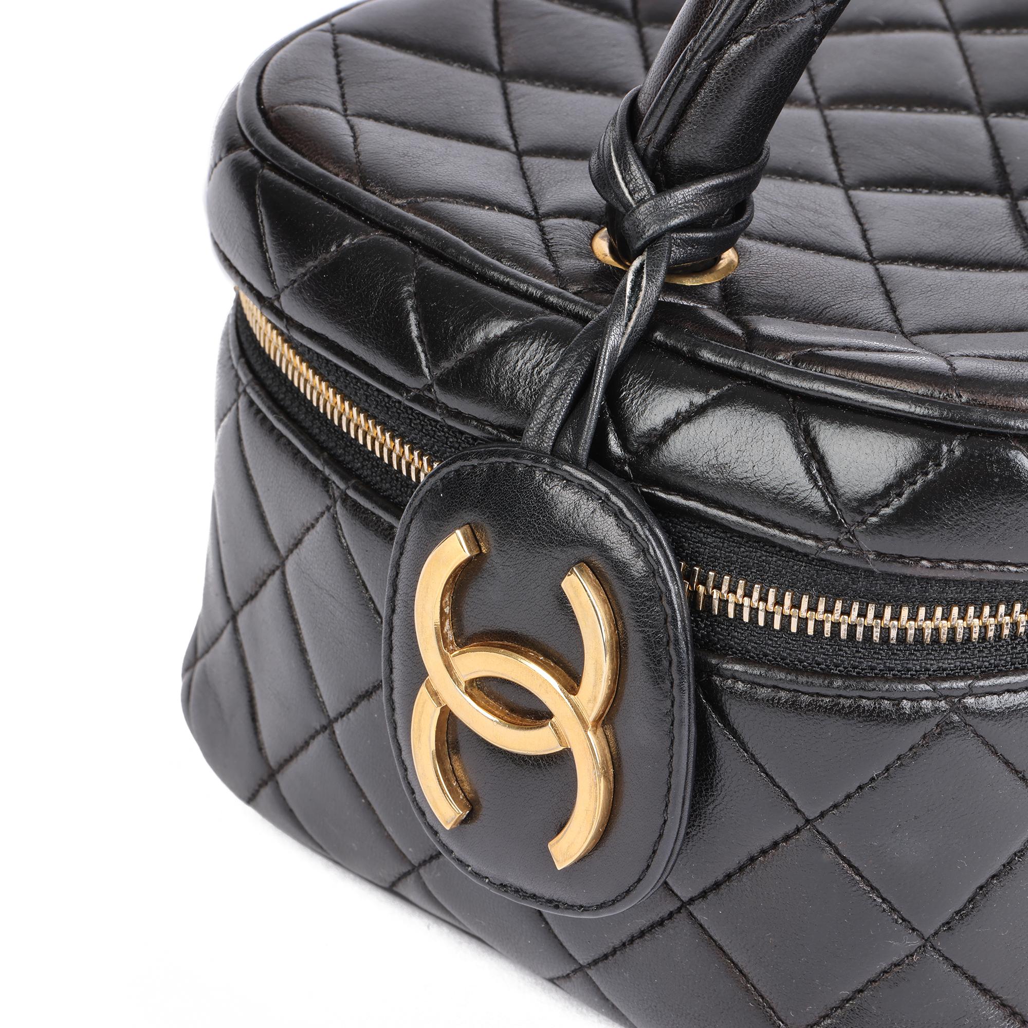 CHANEL Black Quilted Lambskin Vintage Timeless Train Case 3